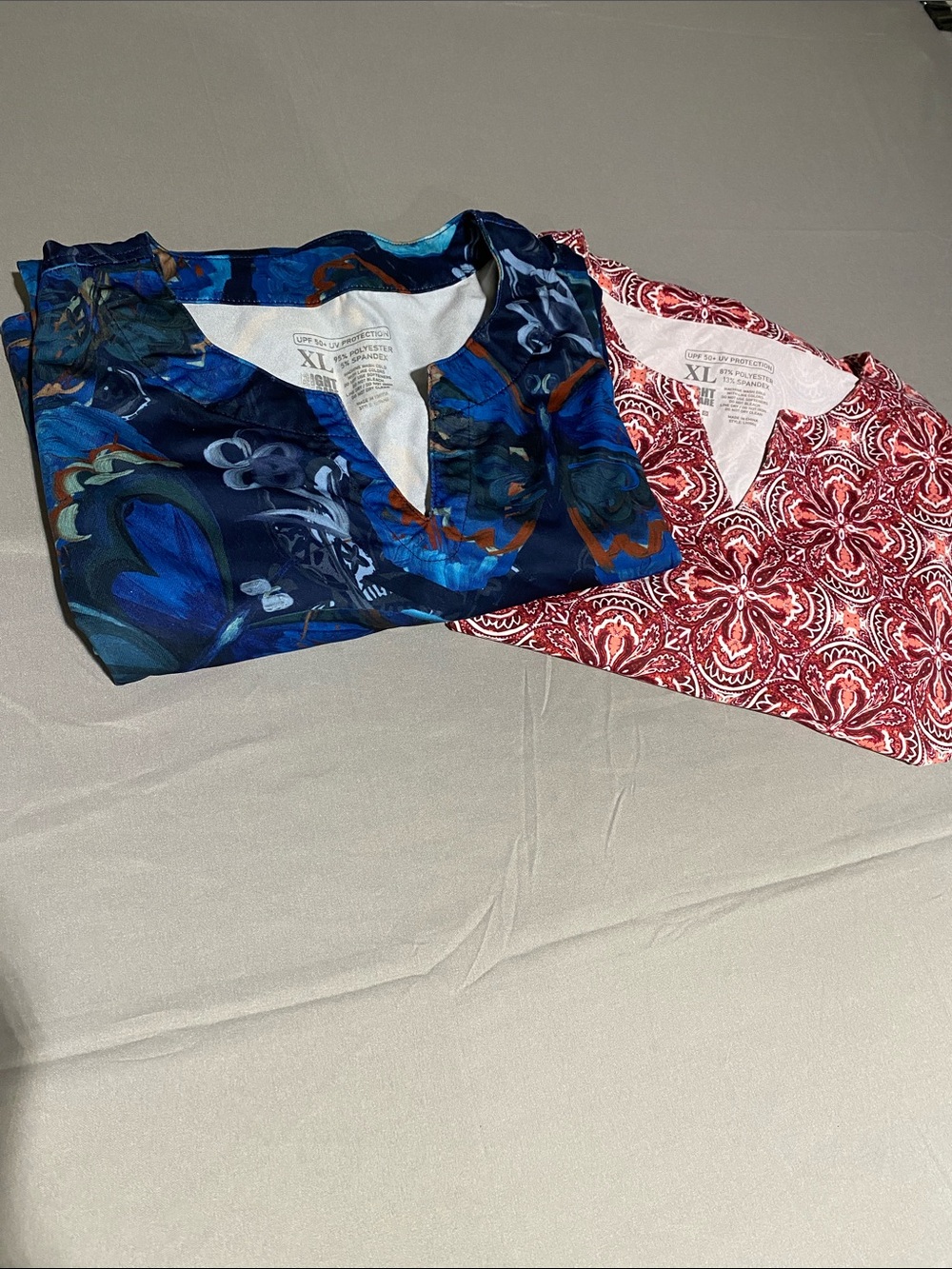 2 Swimsuit Cover ups butterfly  Print Tunic & Red Pattern Tunic - Set